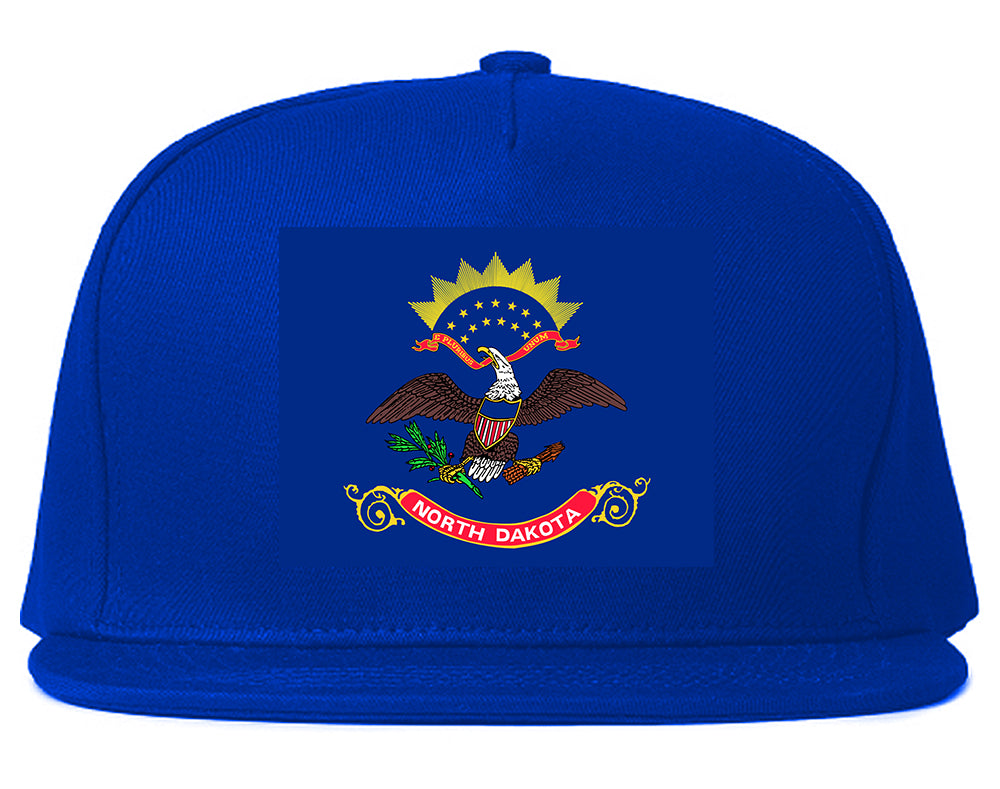 North Dakota State Flag ND Chest Mens Snapback Hat Royal Blue