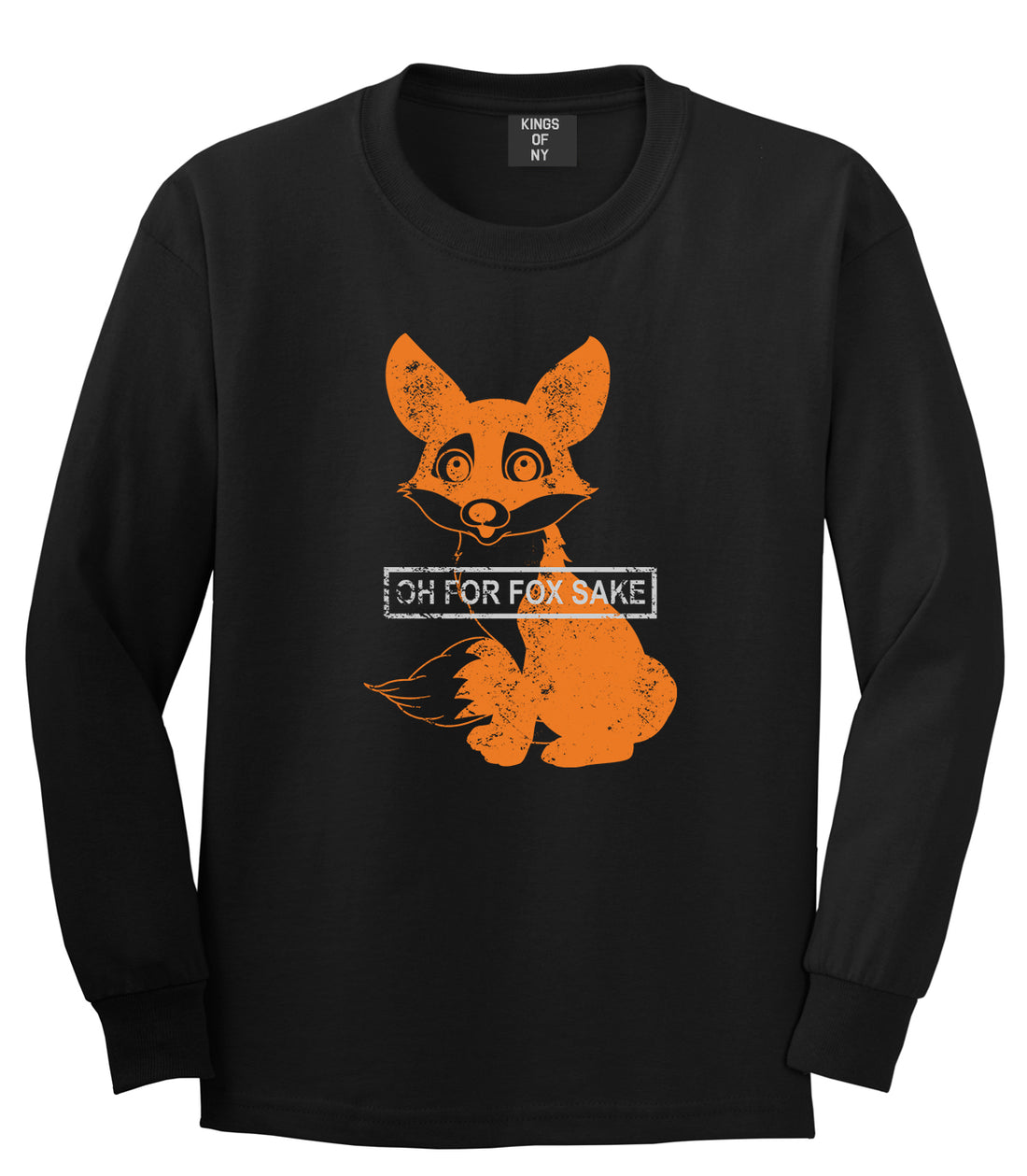 Oh For Fox Sake Mens Long Sleeve T-Shirt Black