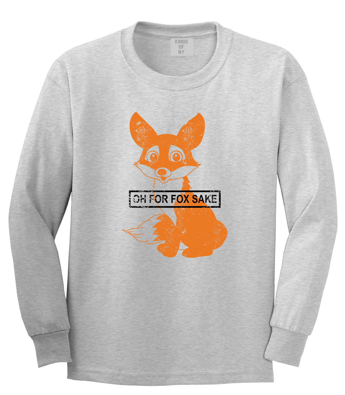 Oh For Fox Sake Mens Long Sleeve T-Shirt Grey