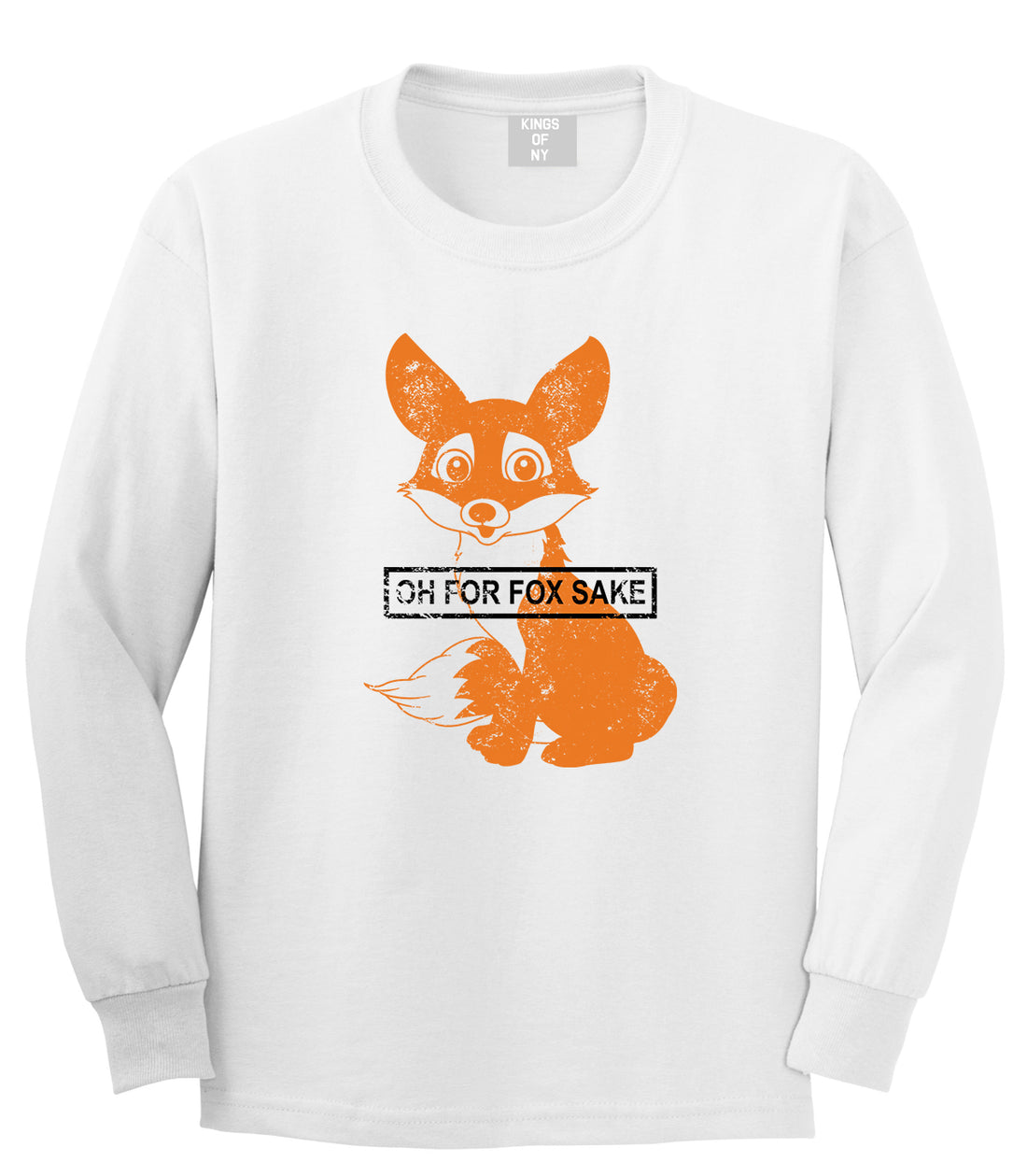 Oh For Fox Sake Mens Long Sleeve T-Shirt White