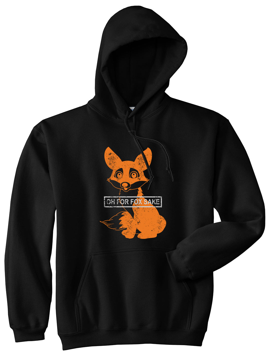 Oh For Fox Sake Mens Pullover Hoodie Black