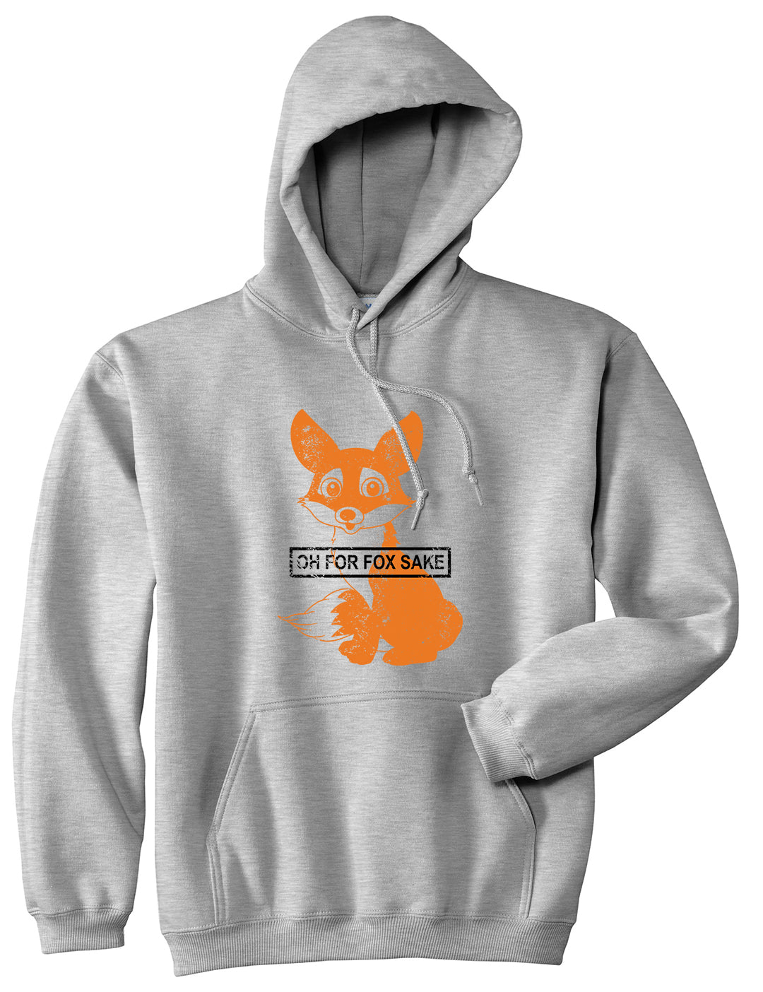 Oh For Fox Sake Mens Pullover Hoodie Grey