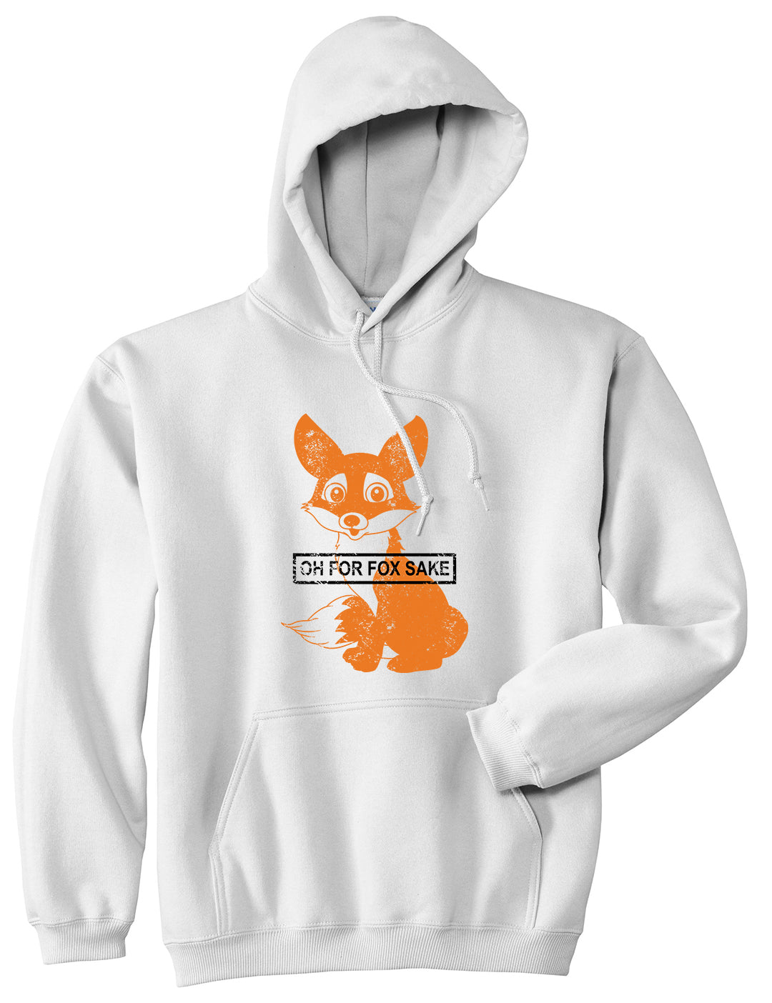 Oh For Fox Sake Mens Pullover Hoodie White