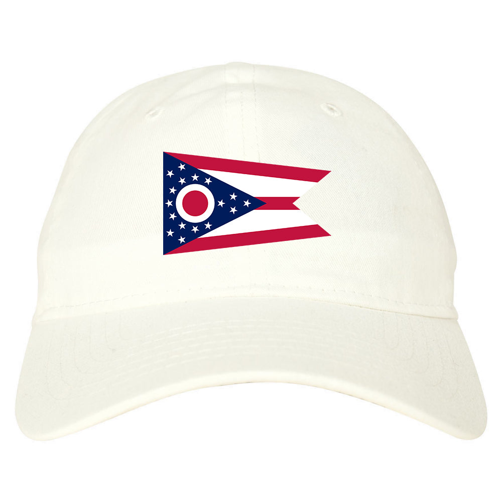 Ohio State Flag OH Chest Mens Dad Hat White