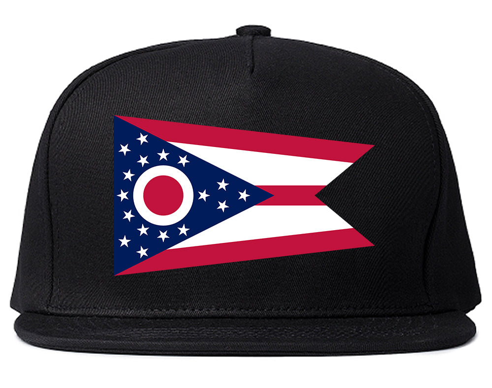 Ohio State Flag OH Chest Mens Snapback Hat Black