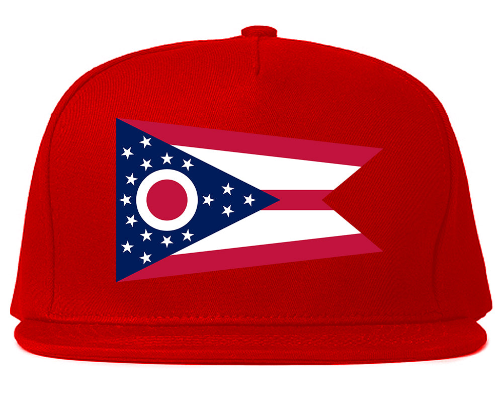 Ohio State Flag OH Chest Mens Snapback Hat Red