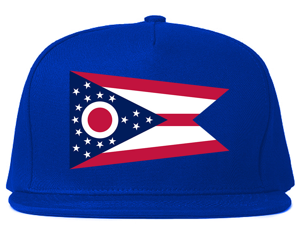 Ohio State Flag OH Chest Mens Snapback Hat Royal Blue