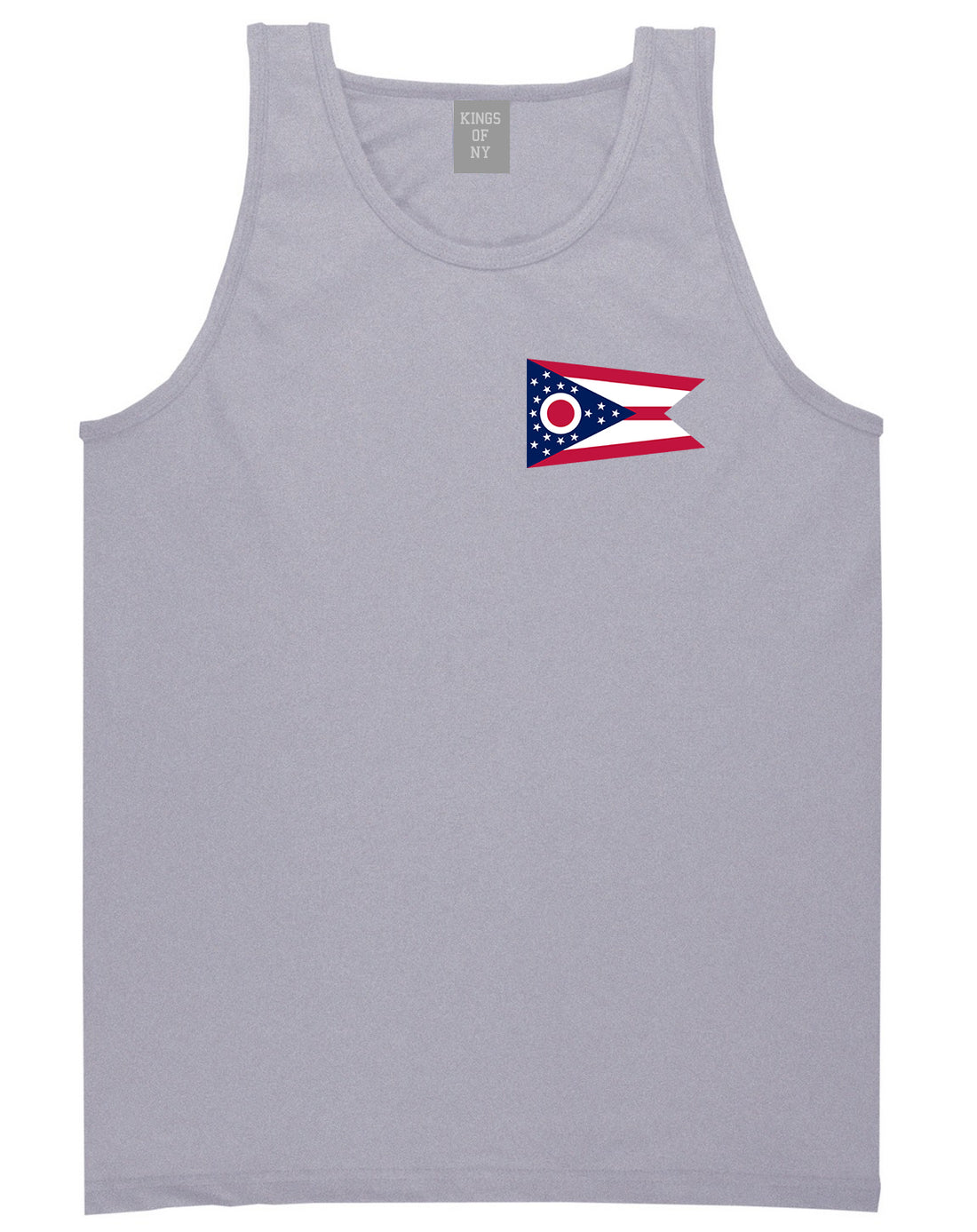 Ohio State Flag OH Chest Mens Tank Top T-Shirt Grey