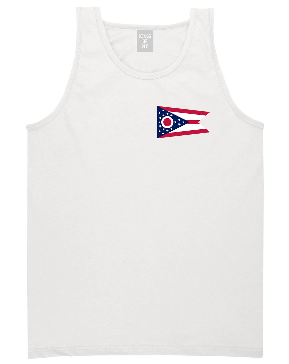 Ohio State Flag OH Chest Mens Tank Top T-Shirt White
