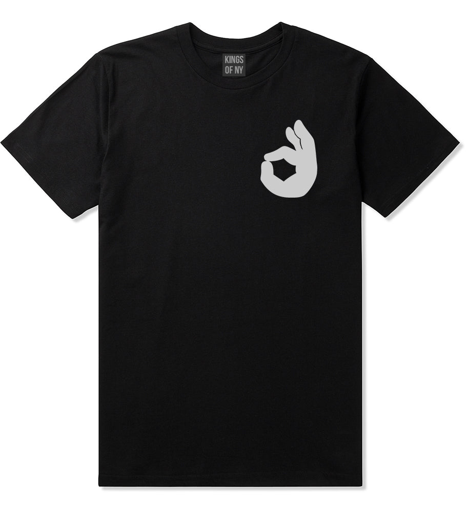 Okay Emoji Chest Black T-Shirt by Kings Of NY