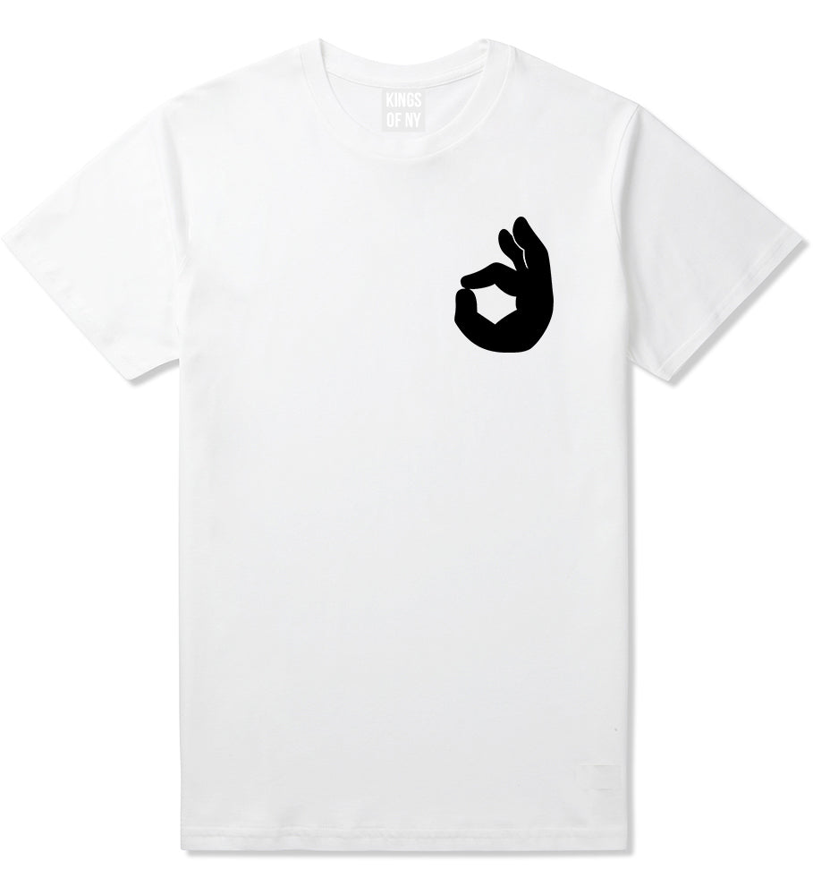 Okay Emoji Chest White T-Shirt by Kings Of NY