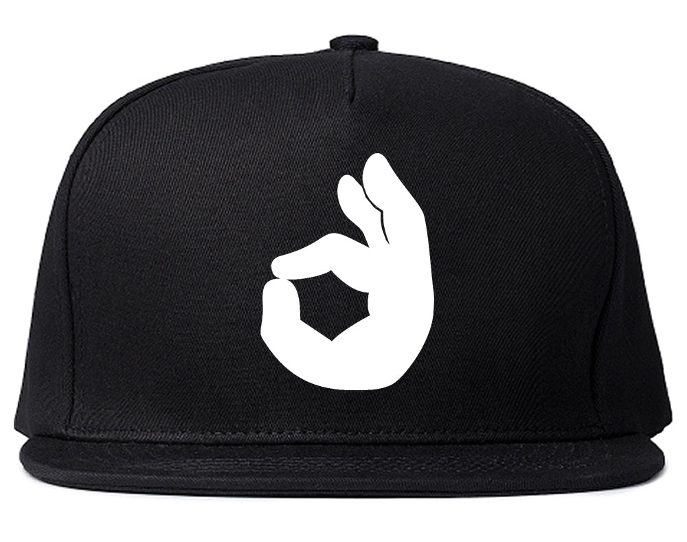 Okay Emoji Chest Snapback Hat Black