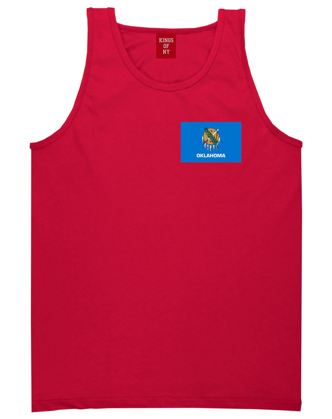 Oklahoma State Flag OK Chest Mens Tank Top T-Shirt Red