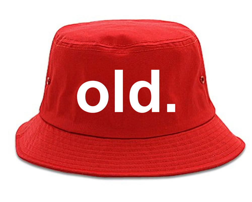 Old Funny Grandpa Grandfather Mens Bucket Hat Red