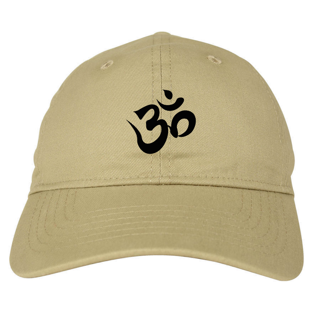 Om Ohm Symbol Dad Hat Baseball Cap Beige