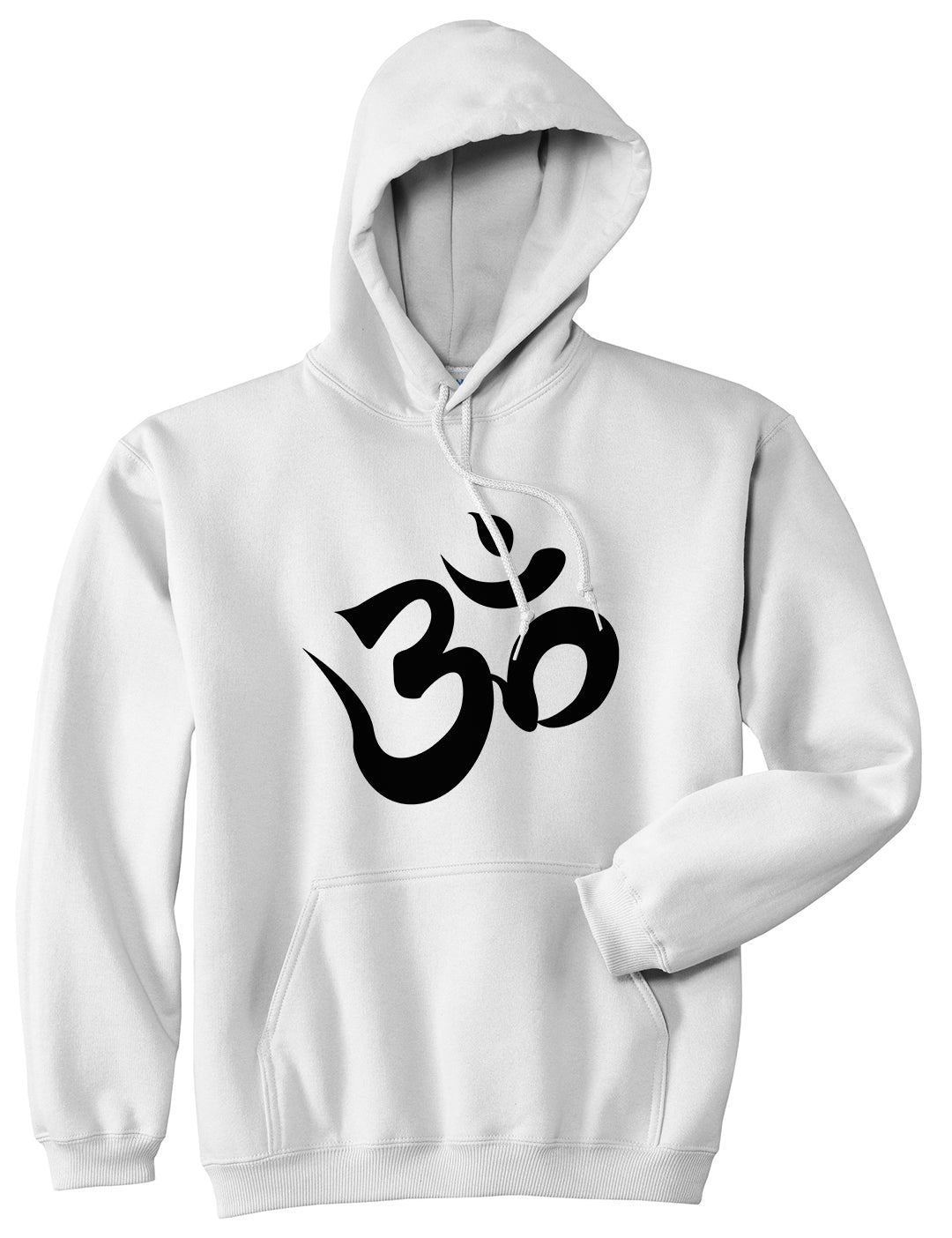 Om Ohm Symbol White Pullover Hoodie by Kings Of NY