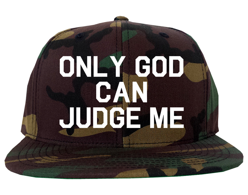 Only God Can Judge Me Mens Snapback Hat Camo