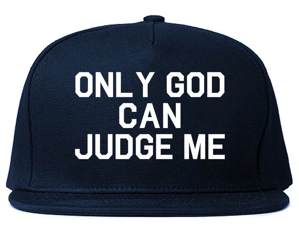Only God Can Judge Me Mens Snapback Hat Navy Blue