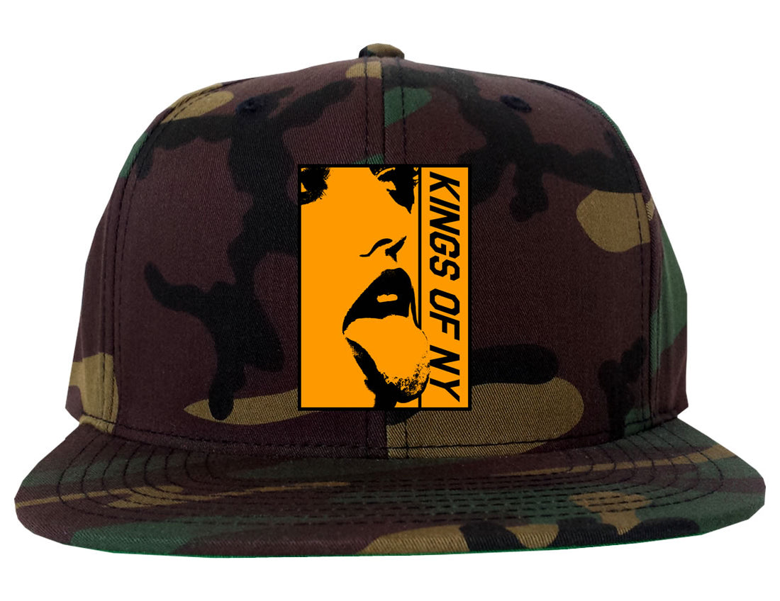Open Minded Mens Snapback Hat Green Camo
