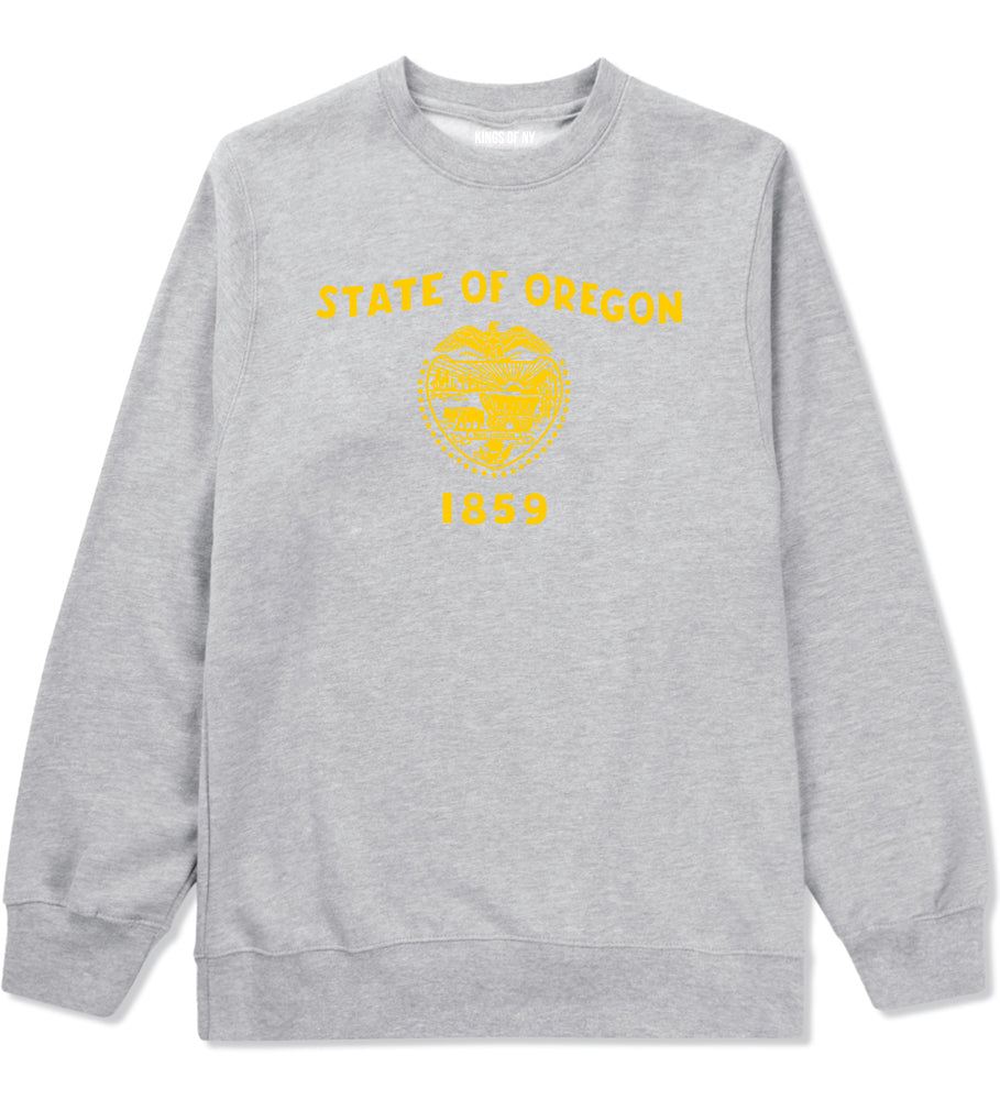 Oregon State Flag GRAPHIC Mens Crewneck Sweatshirt Grey