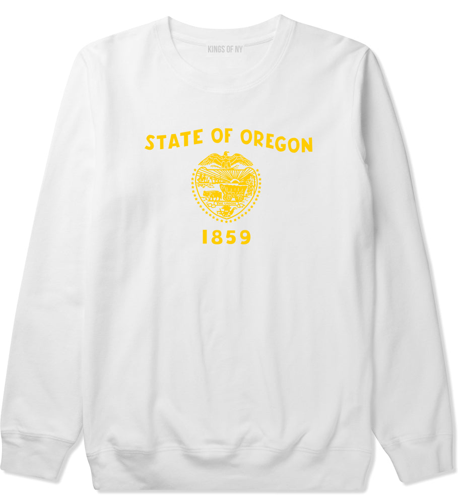 Oregon State Flag GRAPHIC Mens Crewneck Sweatshirt White