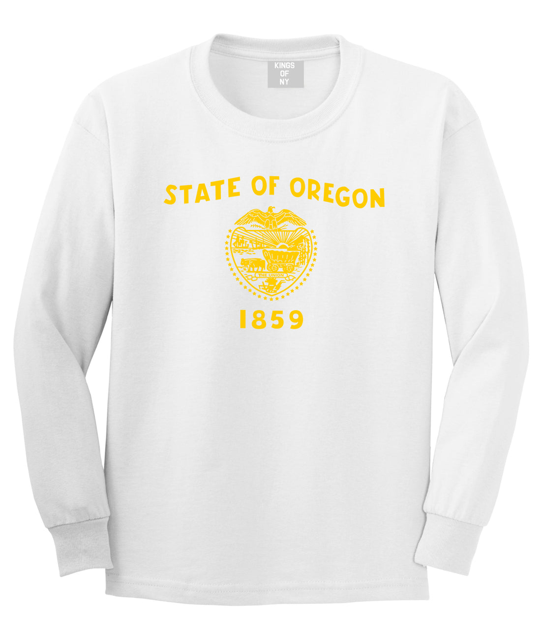 Oregon State Flag GRAPHIC Mens Long Sleeve T-Shirt White