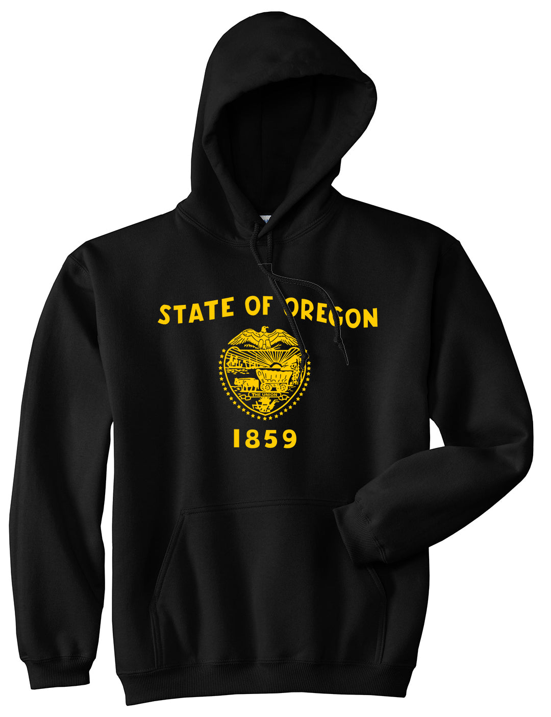 Oregon State Flag GRAPHIC Mens Pullover Hoodie Black