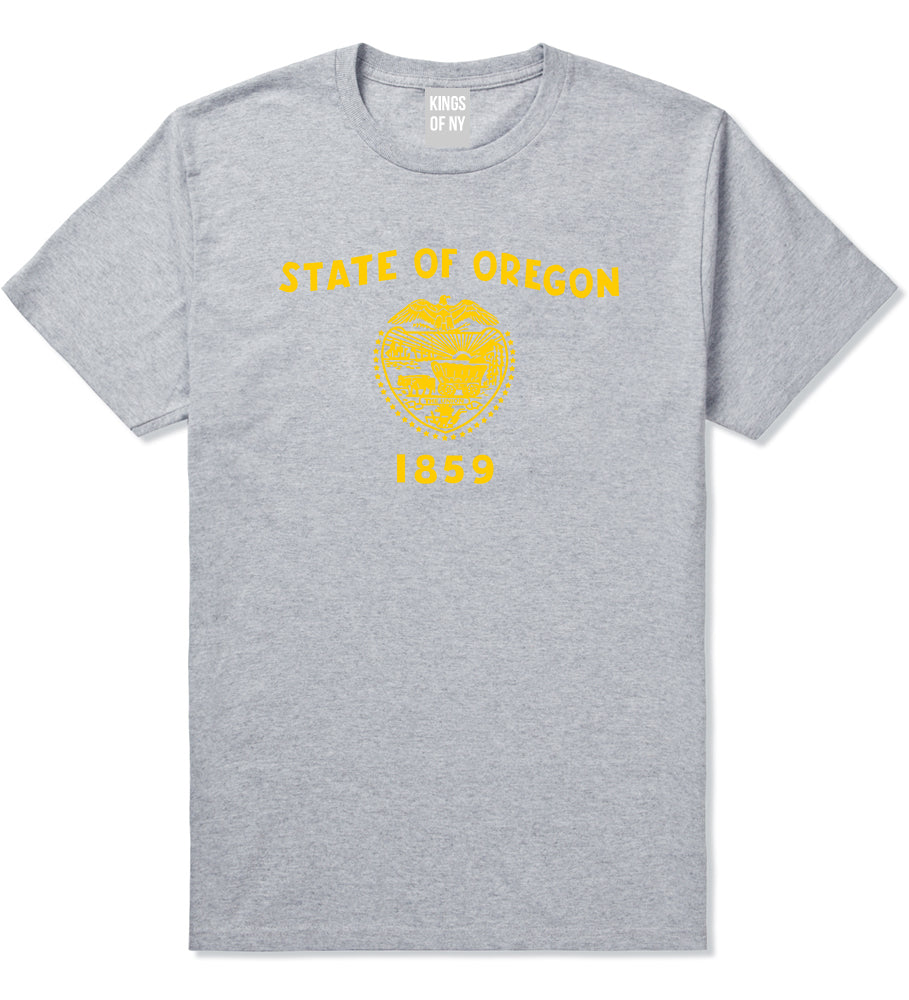 Oregon State Flag GRAPHIC Mens T-Shirt Grey