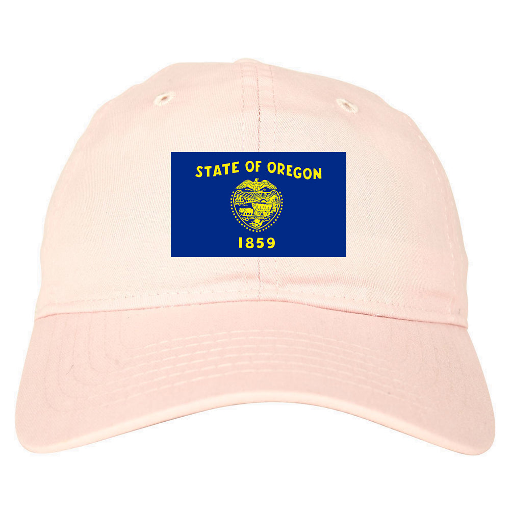 Oregon State Flag OR Chest Mens Dad Hat Pink