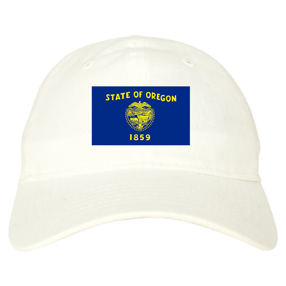 Oregon State Flag OR Chest Mens Dad Hat White