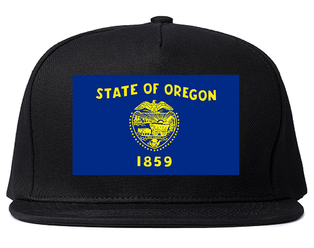 Oregon State Flag OR Chest Mens Snapback Hat Black