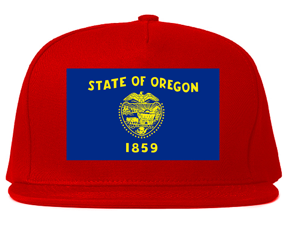 Oregon State Flag OR Chest Mens Snapback Hat Red