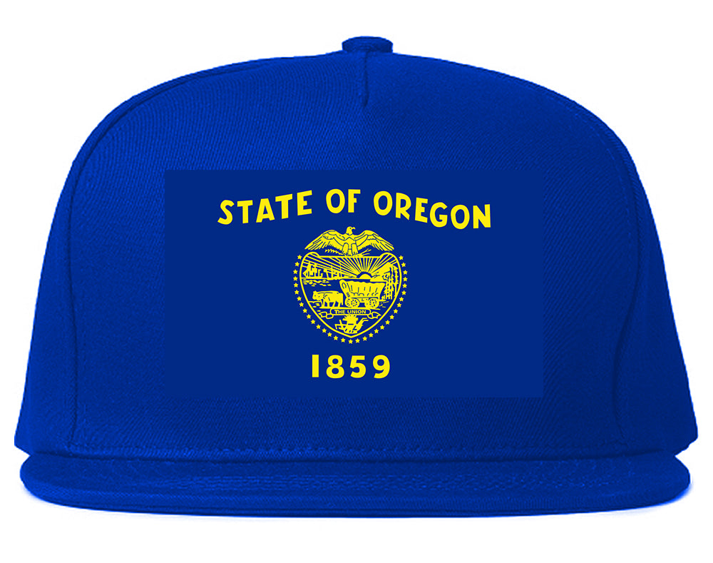 Oregon State Flag OR Chest Mens Snapback Hat Royal Blue