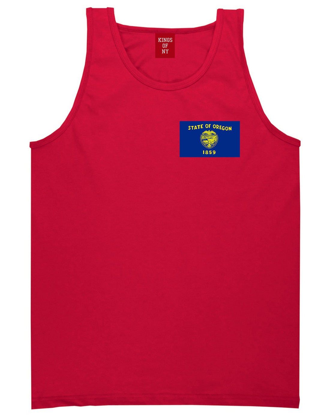 Oregon State Flag OR Chest Mens Tank Top T-Shirt Red