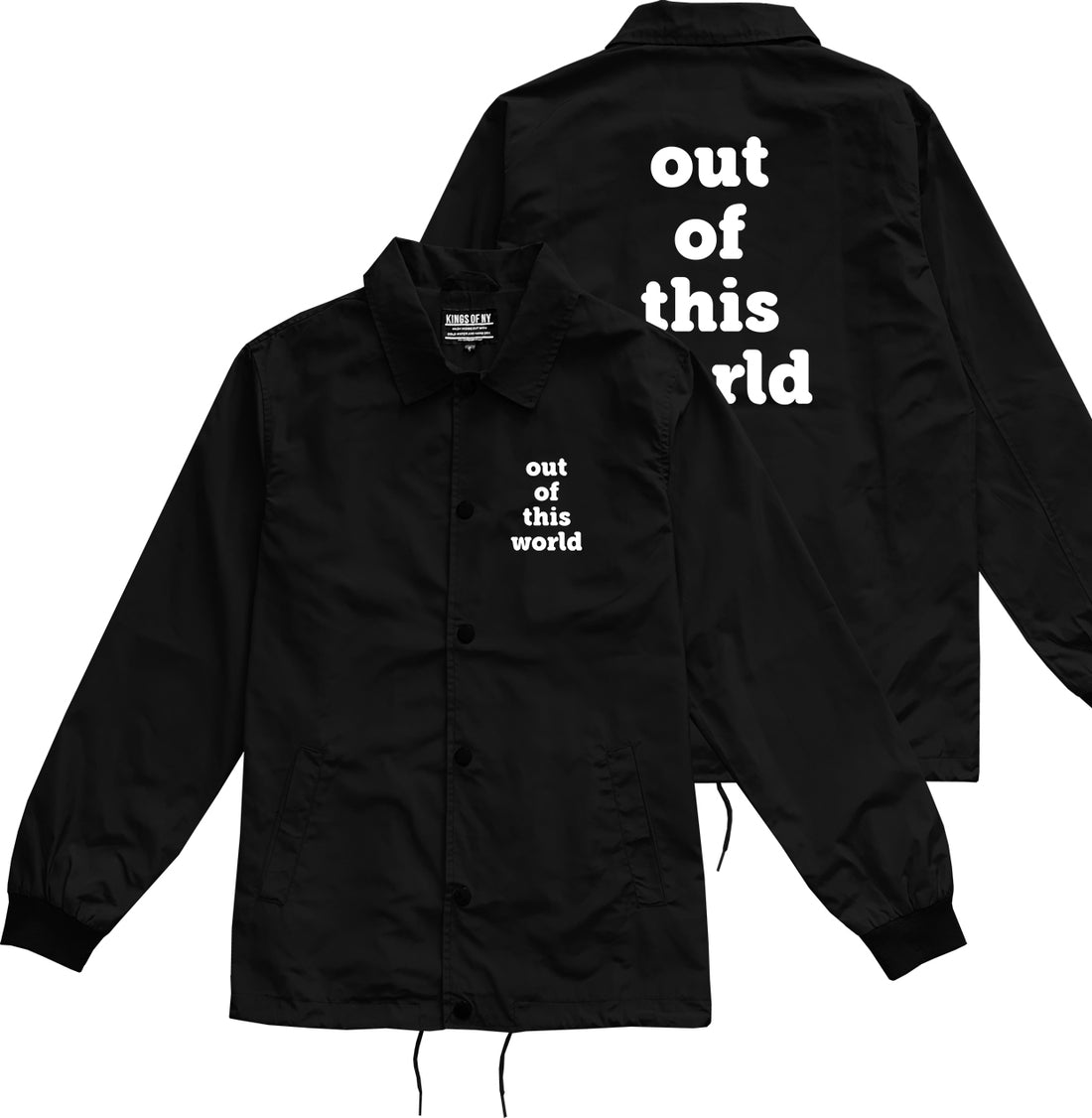 Out Of This World Space Galaxy Mens Coaches Jacket Black by Kings Of NY