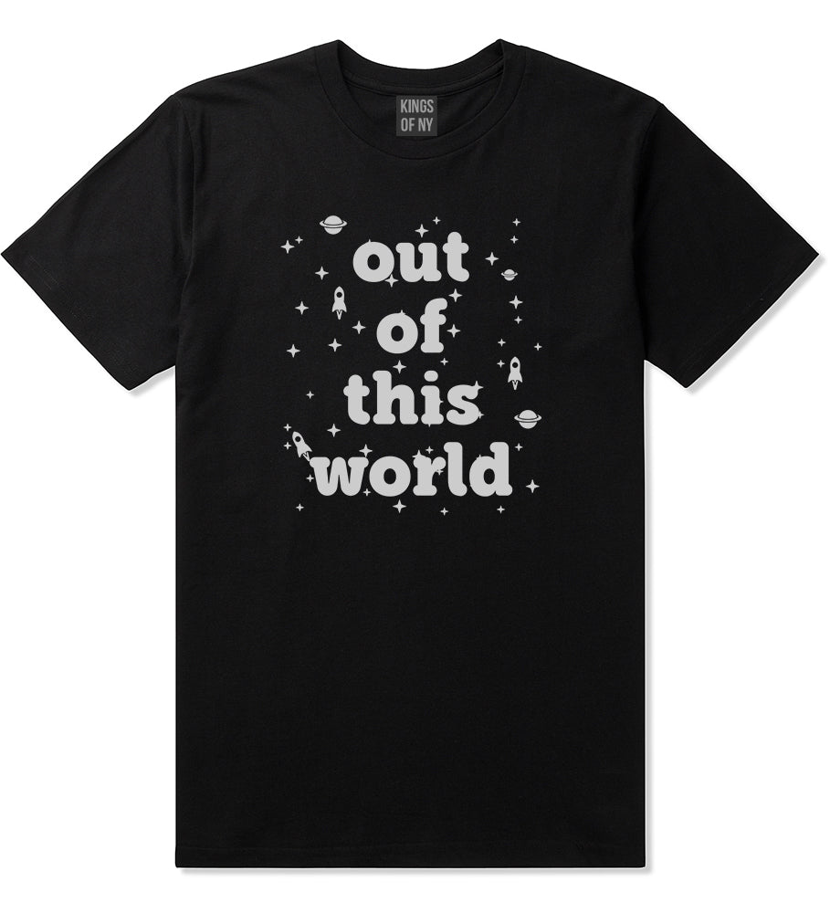 Out Of This World Space Galaxy Mens T-Shirt Black by Kings Of NY