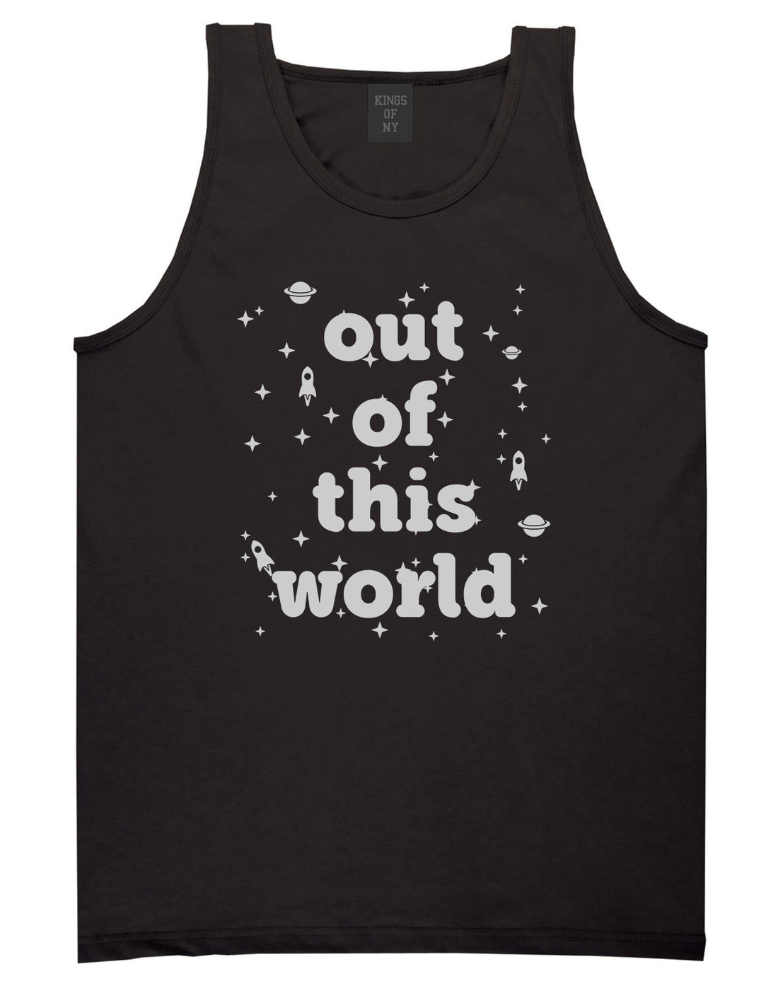 Out Of This World Space Galaxy Mens Tank Top Shirt Black by Kings Of NY