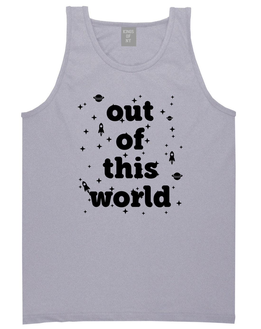 Out Of This World Space Galaxy Mens Tank Top Shirt Grey by Kings Of NY