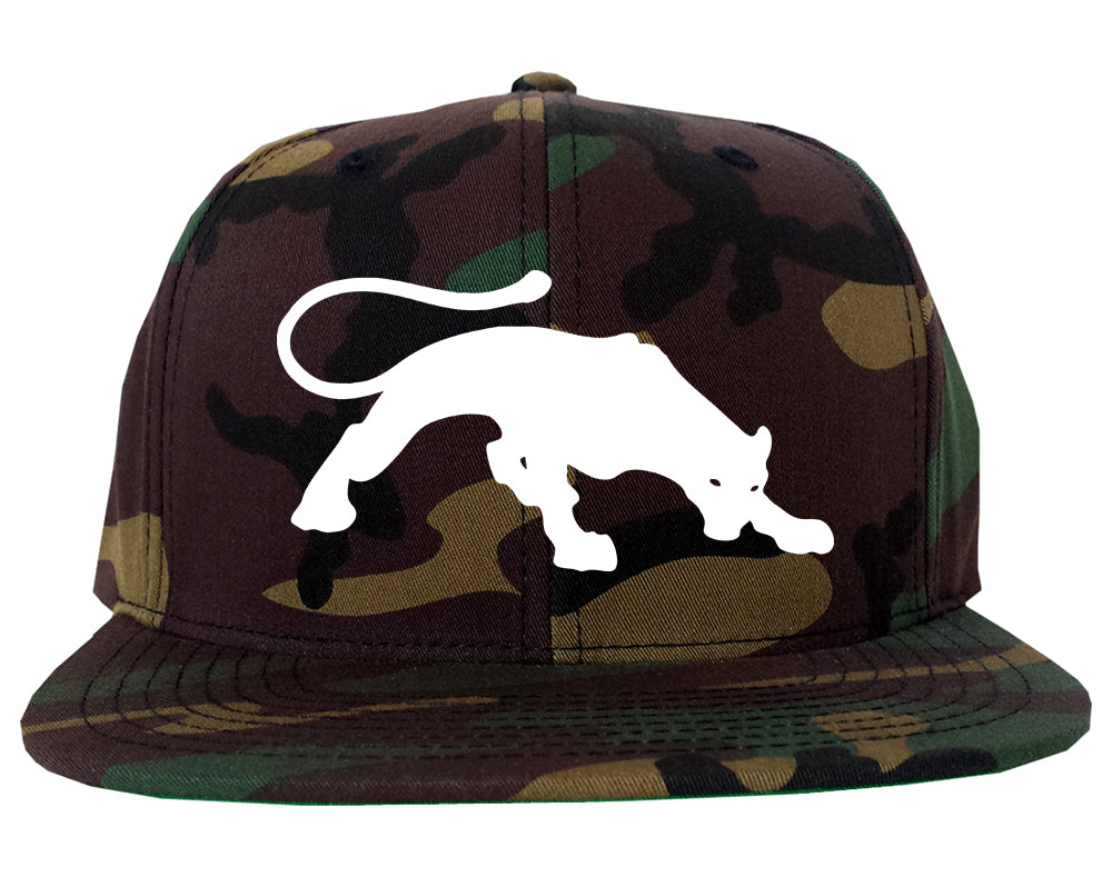 Panther Mens Snapback Hat Green Camo