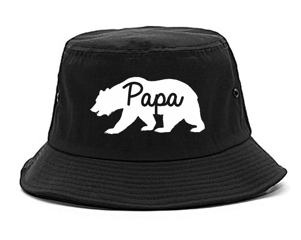 Papa Bear Mens Bucket Hat Black