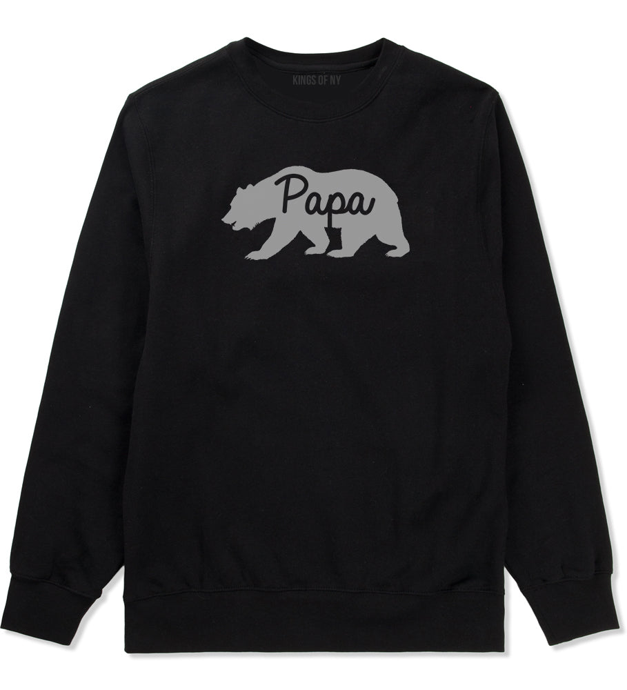 Papa Bear Mens Crewneck Sweatshirt Black by Kings Of NY