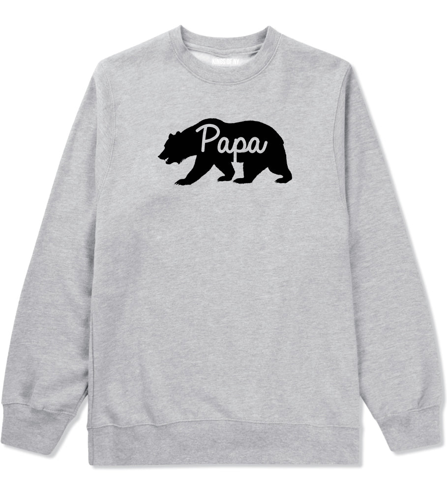 Papa Bear Mens Crewneck Sweatshirt Grey by Kings Of NY