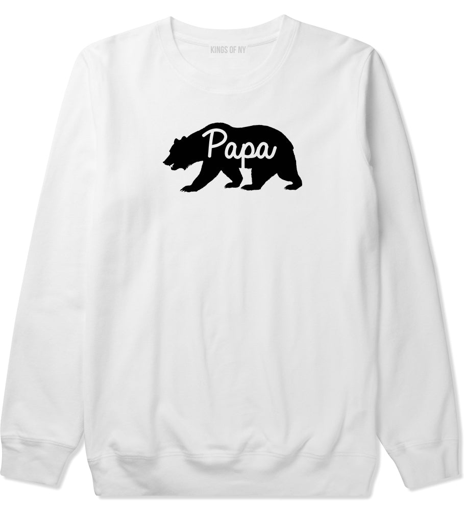 Papa Bear Mens Crewneck Sweatshirt White by Kings Of NY