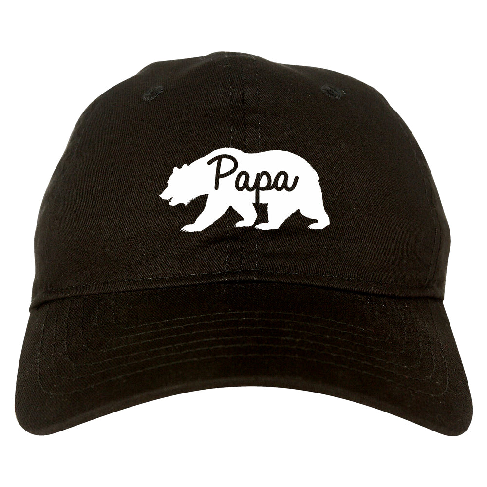 Papa Bear Mens Dad Hat Baseball Cap Black