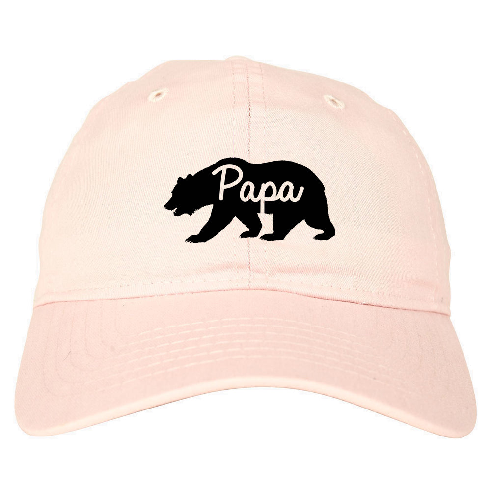 Papa Bear Mens Dad Hat Baseball Cap Pink