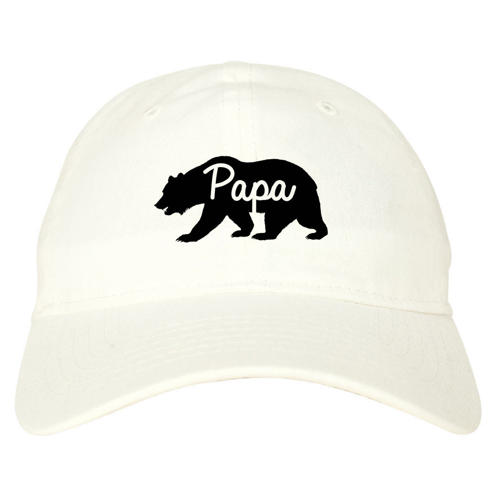 Papa Bear Mens Dad Hat Baseball Cap White