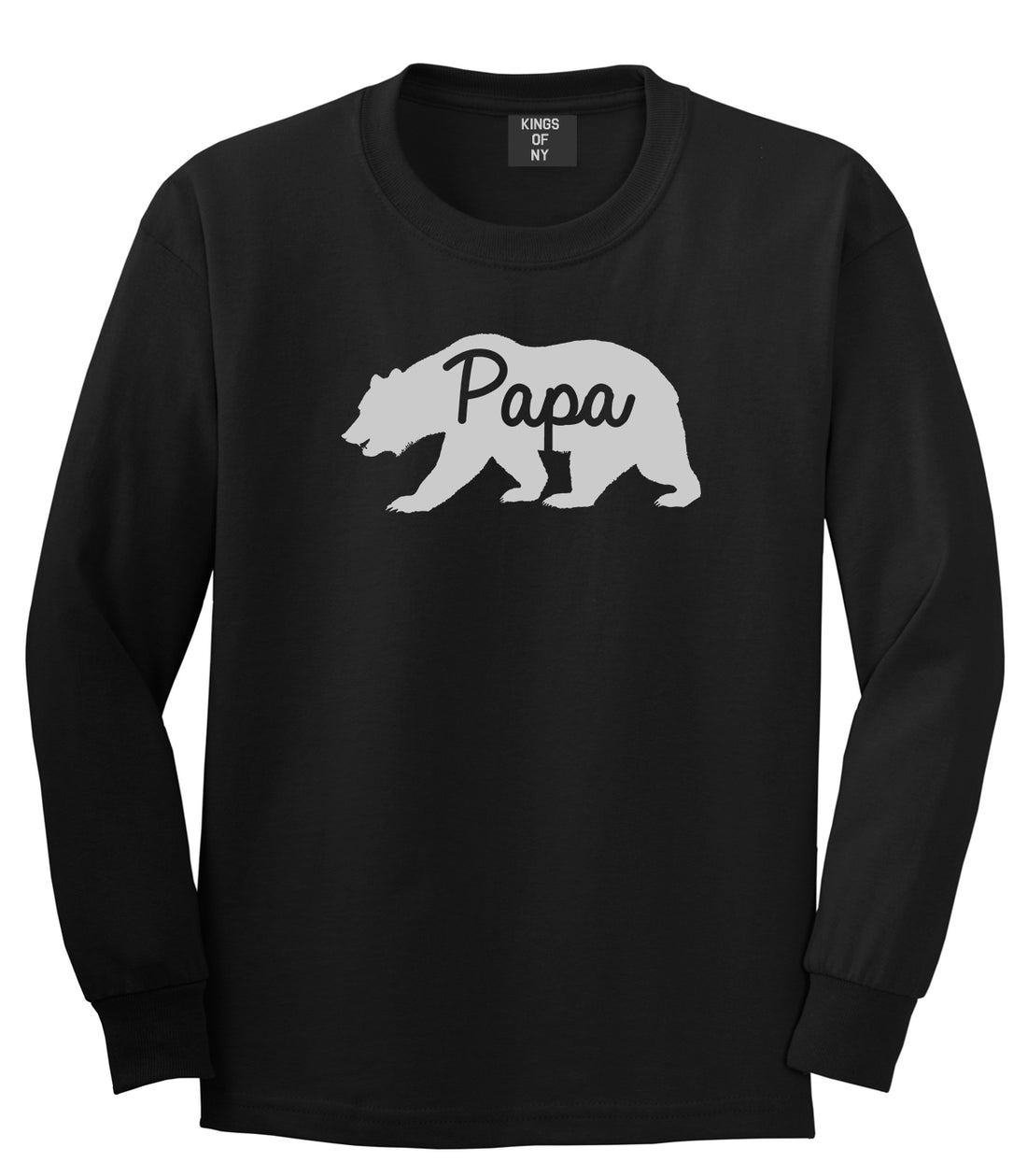 Papa Bear Mens Long Sleeve T-Shirt Black by Kings Of NY