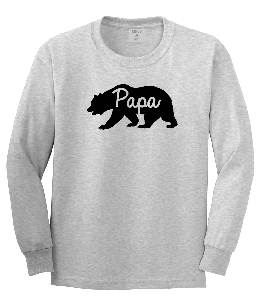 Papa Bear Mens Long Sleeve T-Shirt Grey by Kings Of NY