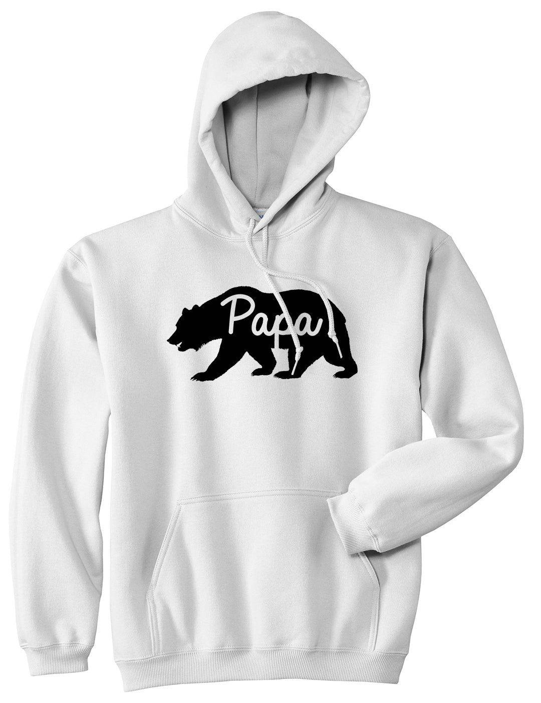 Papa Bear Mens Pullover Hoodie White by Kings Of NY