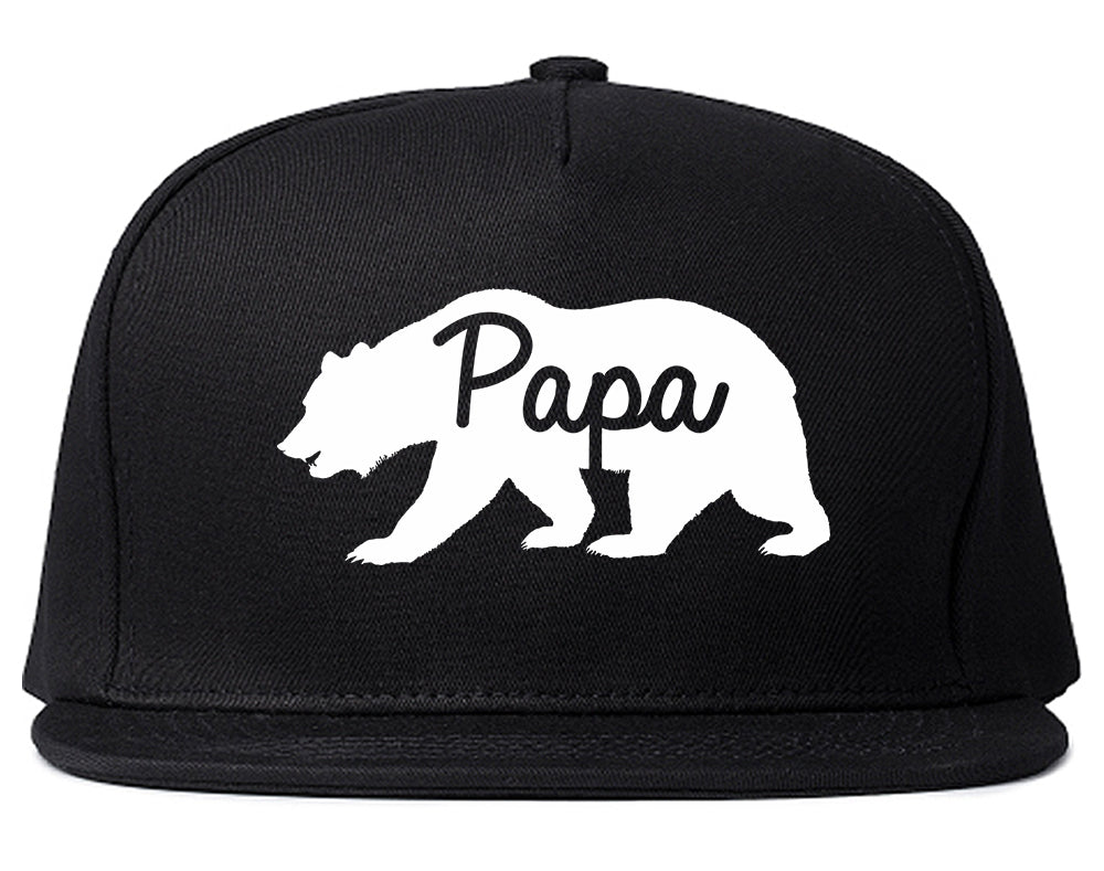 Papa Bear Mens Snapback Hat Black